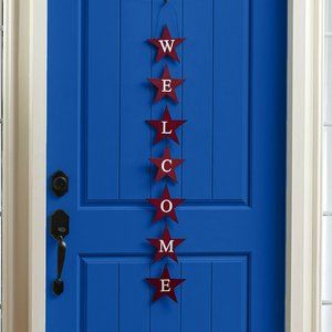 Wall and Door Hanging 7-Star Shaped Welcome Sign for Outdoors